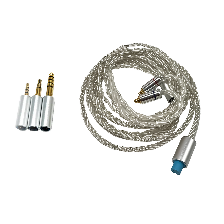 Linz Braided Silver 4 Core MMCX 3-In-1 Upgrade Cable for Linz Braided Silver 4 Core MMCX 3-In-1 Upgrade Cable for