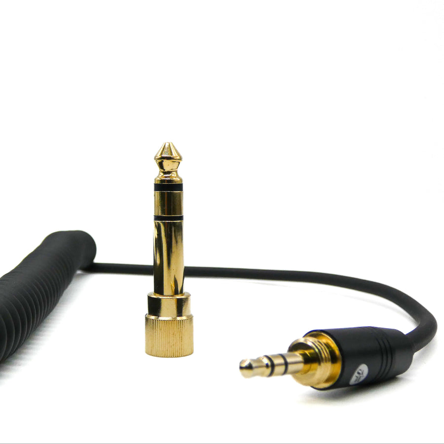 Ambon 2.5mm Twist Lock to 3.5mm Coiled Headphone Cable with 6.35mm