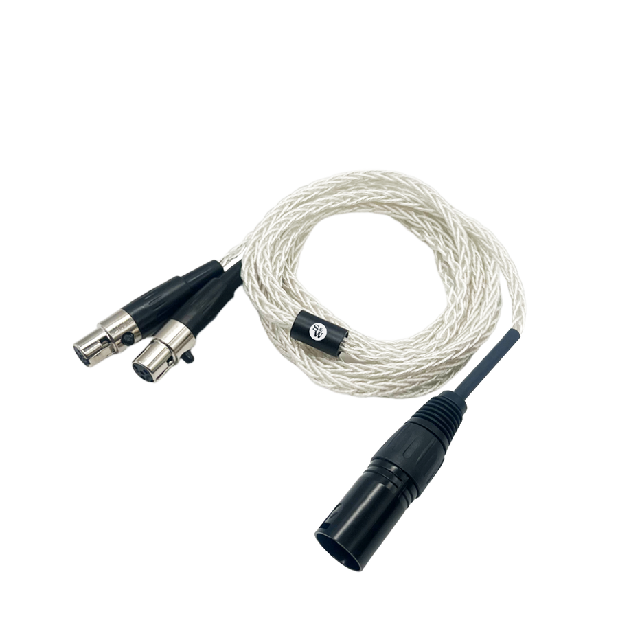 Cannes Mini XLR to 4-pin XLR Balanced 8-core OFC Silver Headphone Cable