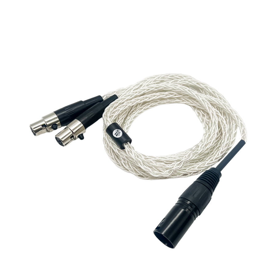 Cannes Mini XLR to 4-pin XLR Balanced 8-core OFC Silver Headphone Cable